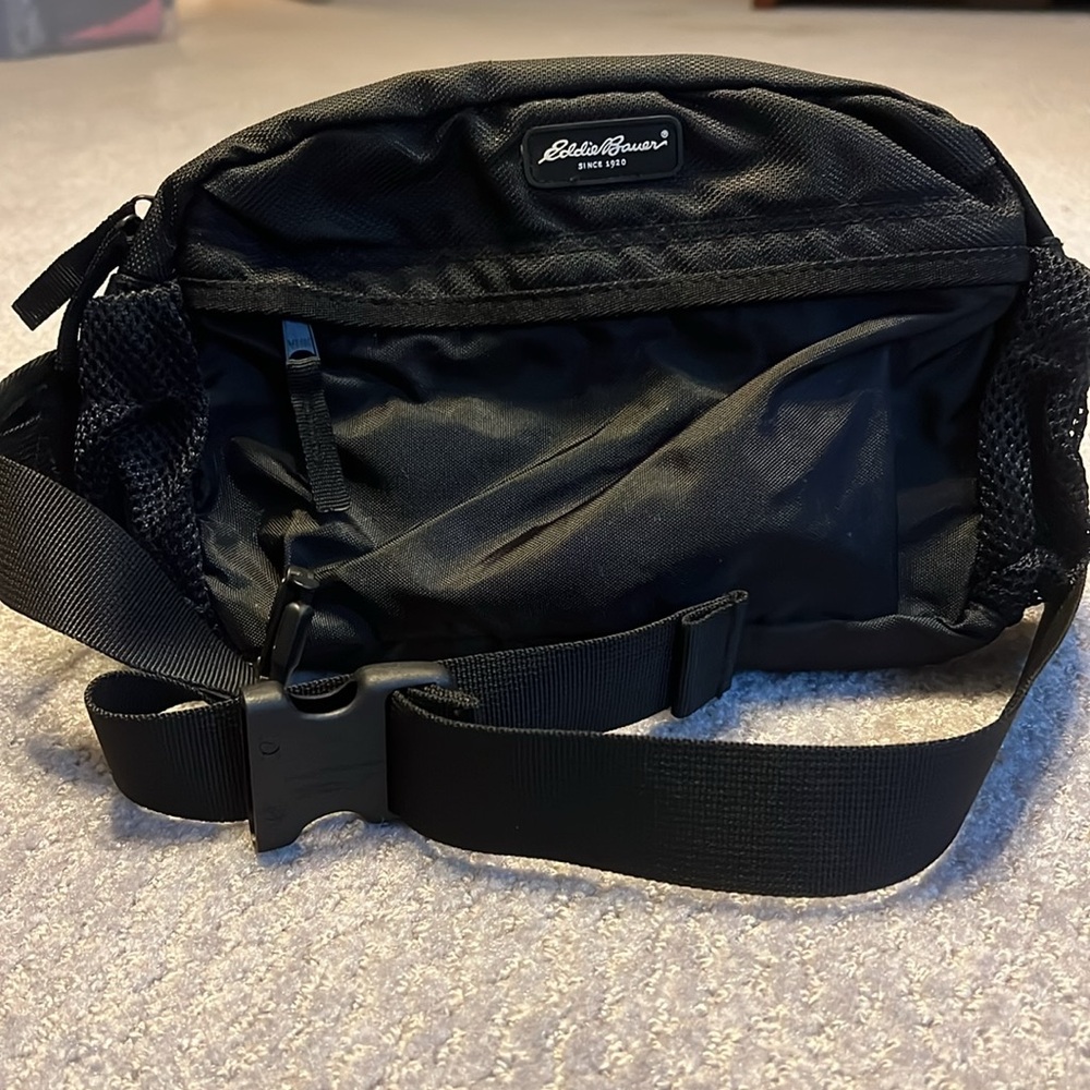 Eddie Bauer Black Belt Bag with Adjustable Strap